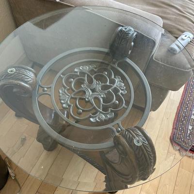 Rod Iron and Beveled Glass Table