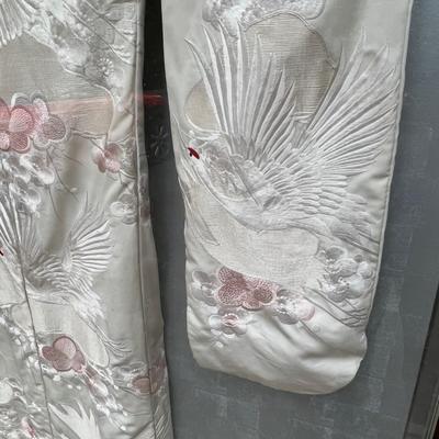 Silk Ceremonial Kimono in Plexiglass/Wood Display Case (G-RG)
