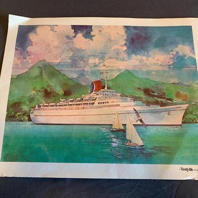 Vintage 1980's Carnival Cruise Line  Print