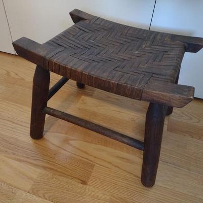 Vintage Wood Framed Stool