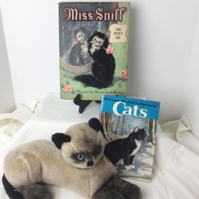 882 Vintage Miss Sniff Childrenâ€™s Books and Plush Cat