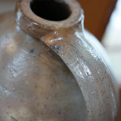 #3 HANDLED  JUG WITH COBALT BLUE DESIGN.