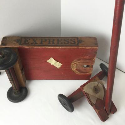883 Vintage Martinson Express Wooden Wagon & Musical Instruments