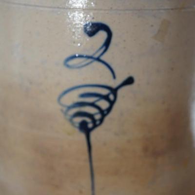 #2 Salt Stoneware crock cobalt design