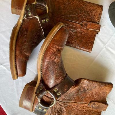 2 Pair Vintage Dingo Style Leather Boots (Black & Brown)
