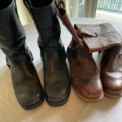 2 Pair Vintage Dingo Style Leather Boots (Black & Brown)