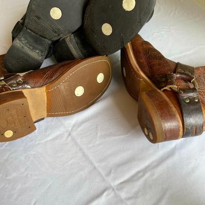2 Pair Vintage Dingo Style Leather Boots (Black & Brown)