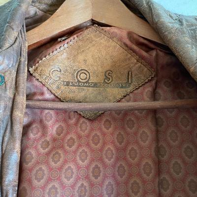 2 Vintage Leather Bomber Jackets (Black & Brown)