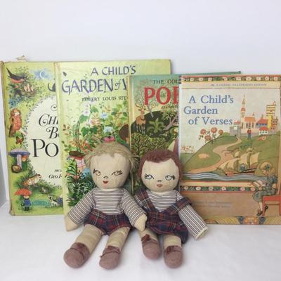 891 Vintage Childrenâ€™s Poetry Books Hand Stitched Dolls