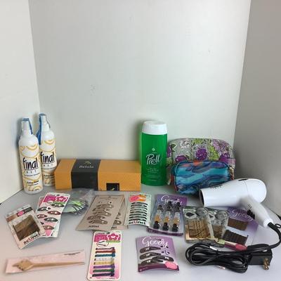 Lot 909  NEW IN BOX Belula Hair Brush, Conair Hair Dryer, Hair Accessories and more