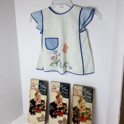 895 Hand Stitched Smock & Mother Goose Books First Ed. 1942