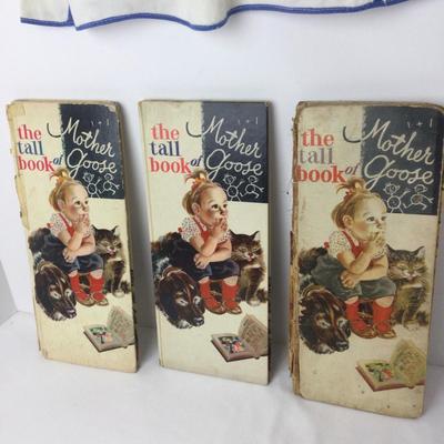 895 Hand Stitched Smock & Mother Goose Books First Ed. 1942