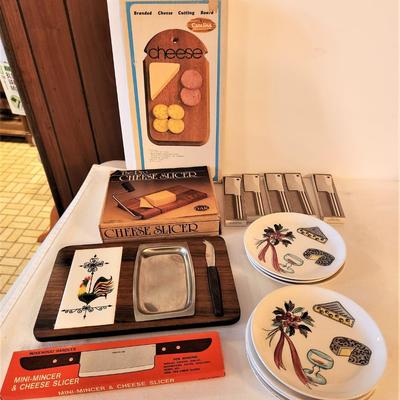 Lot #83 Vintage Cheese Serving Plates and Accessories