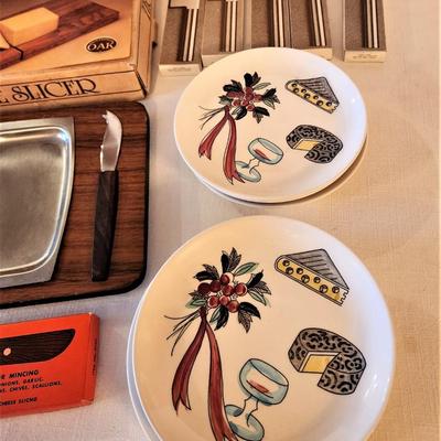 Lot #83 Vintage Cheese Serving Plates and Accessories