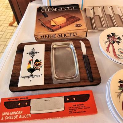 Lot #83 Vintage Cheese Serving Plates and Accessories