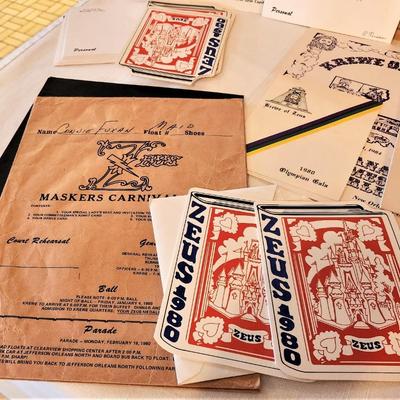Lot #86  Lot of vintage (early 80's) Mardi Gras Ephemera - Okeanos, Zeus