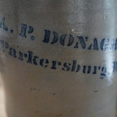 STONEWARE CANNING CROCK AP DONAGHHO PARKERSBURG W. VA