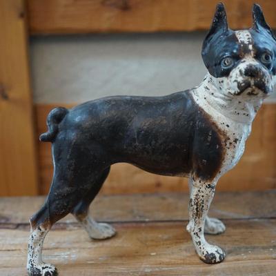 ANTIQUE CAST IRON BOSTON TERRIER DOOR STOP