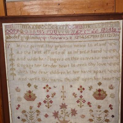 DATED SAMPLER 1840's  ALPHABET