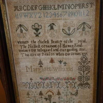 ANTIQUE SAMPLER DATED 1772 MARGARET WILLIAMS