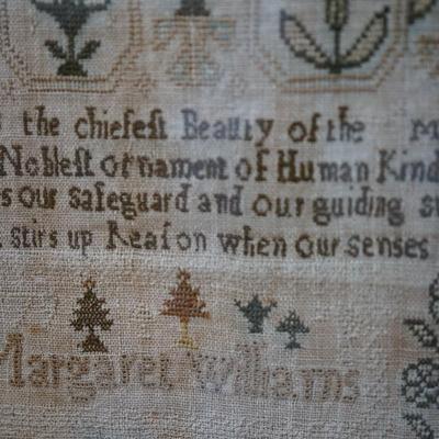 ANTIQUE SAMPLER DATED 1772 MARGARET WILLIAMS