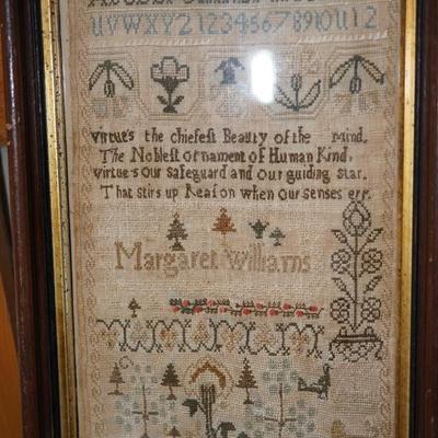 ANTIQUE SAMPLER DATED 1772 MARGARET WILLIAMS