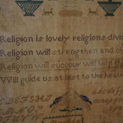 ANTIQUE SAMPLER MARTHA FOWLER UNDATED