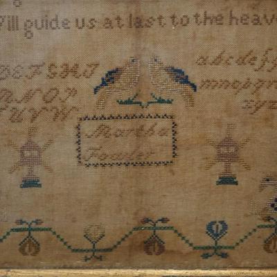 ANTIQUE SAMPLER MARTHA FOWLER UNDATED