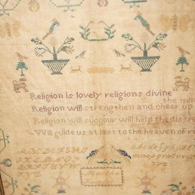 ANTIQUE SAMPLER MARTHA FOWLER UNDATED