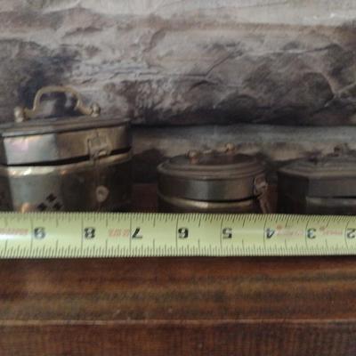 Set of Three Brass Incense or Trinket Boxes