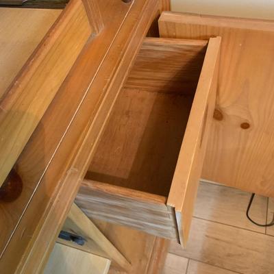 Wooden Knotty Pine Reimagined Coffee & Tea or Bar Center 74"H  44.5"W  22"depth with plug