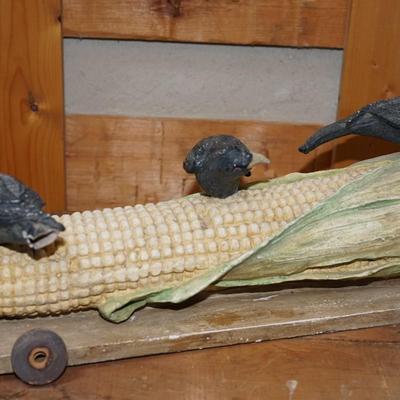 FOLK ART - CROWS ON CORN PULL TOY