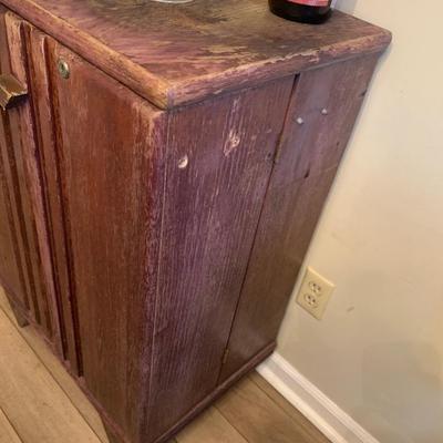 Bar with hinged magnetic closure doors with shelves -wooden 36"H  24"W  16"depth