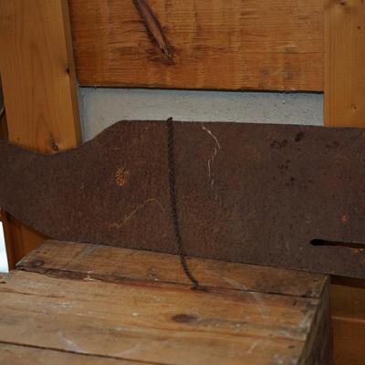 FOLK ART STYLE WOODEN LIGHTHOUSE /BIRDHOUSE & TIN WHALE CUT OUT