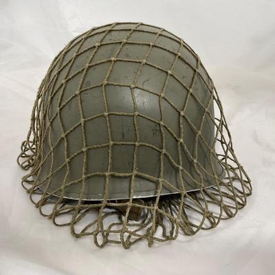 -139- MILITARY | Post World War II Era Army Helmet With Mesh Top