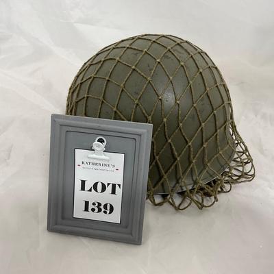 -139- MILITARY | Post World War II Era Army Helmet With Mesh Top