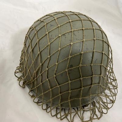 -139- MILITARY | Post World War II Era Army Helmet With Mesh Top