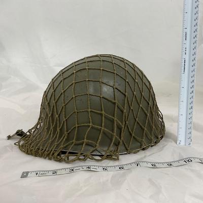 -139- MILITARY | Post World War II Era Army Helmet With Mesh Top