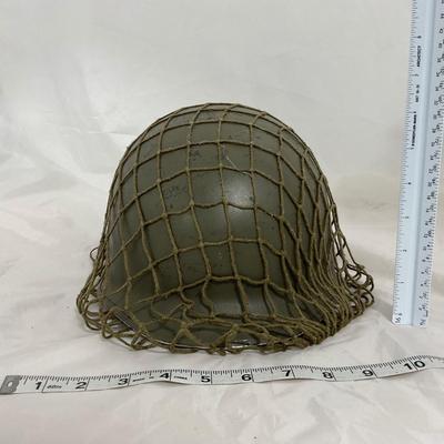 -139- MILITARY | Post World War II Era Army Helmet With Mesh Top
