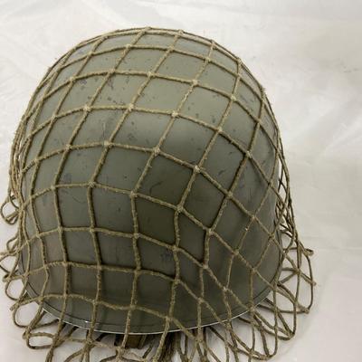 -139- MILITARY | Post World War II Era Army Helmet With Mesh Top