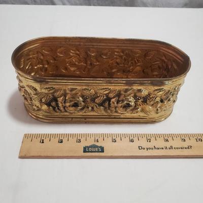 3 Retro Planters/Tray (2 brass)