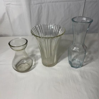 3 Assorted Flower Vases