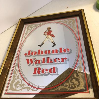 Vintage Johnnie Walker Red Liquor Mirror Advertising Sign