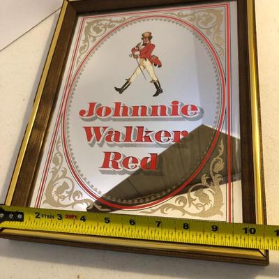 Vintage Johnnie Walker Red Liquor Mirror Advertising Sign