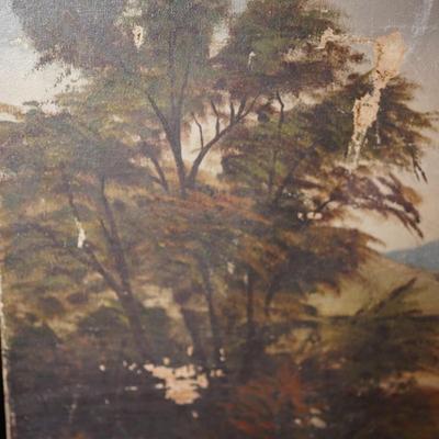 GROUPING OFANTIQUE  PRIMITIVE UNFRAMED OIL ON CANVAS AS IS