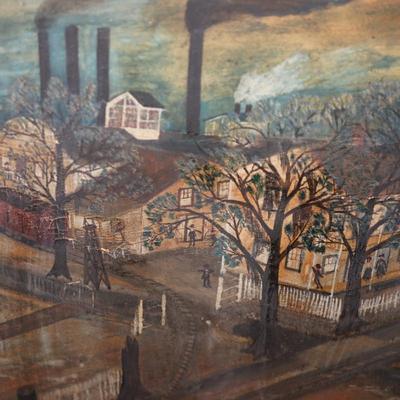 PRIMTIVE PAINTING OF FACTORY TOWN