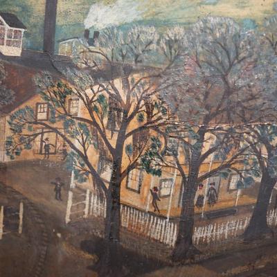 PRIMTIVE PAINTING OF FACTORY TOWN