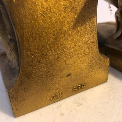 Vintage Heavy Cast Brass JB 879 Bookends