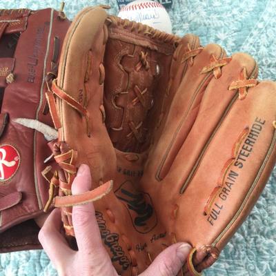 932 Vintage Baseball Lot Gloves Signed Ball Stan Musial