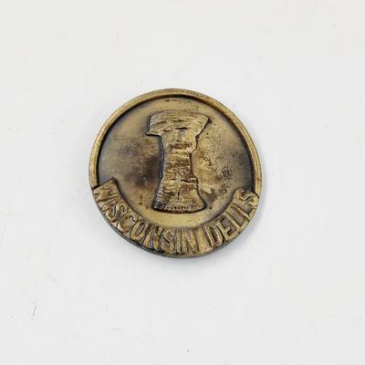 VINTAGE WISCONSIN DELTS BRASS BELT BUCKLE